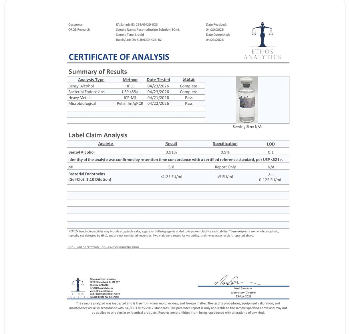 Reconstitution Solution 30ml Reconstitution Solution 30ml