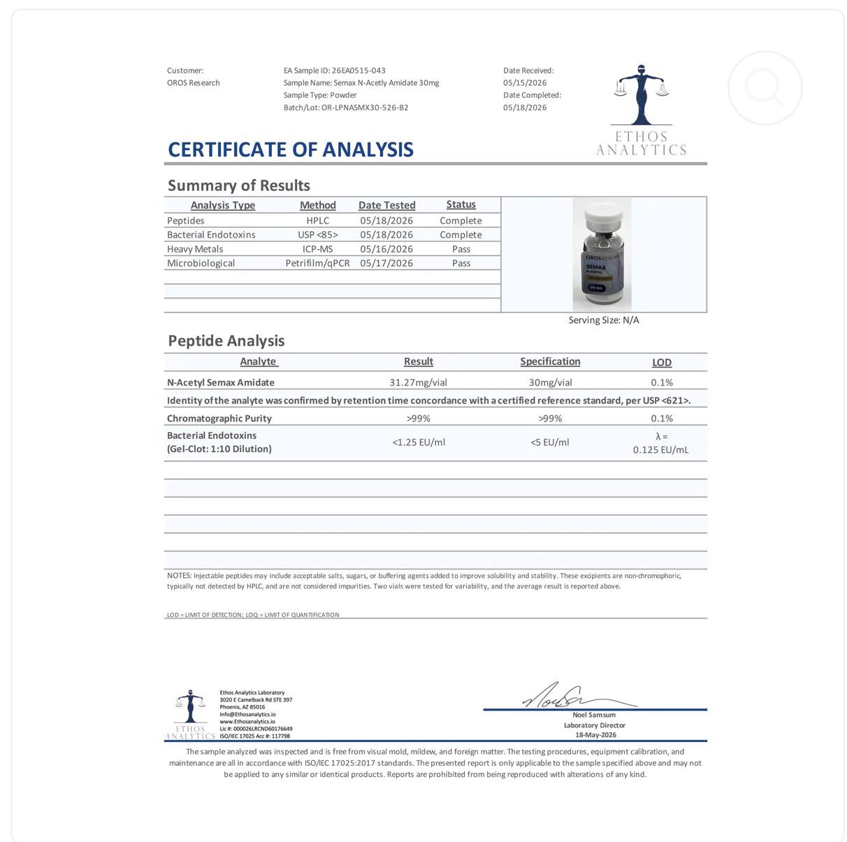 Semax N-Acetyl Amidate 30mg Semax N-Acetyl Amidate 30mg